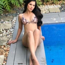 Gorgeous Filipina Bikini Beauty Long Black Hair Amazing Curves