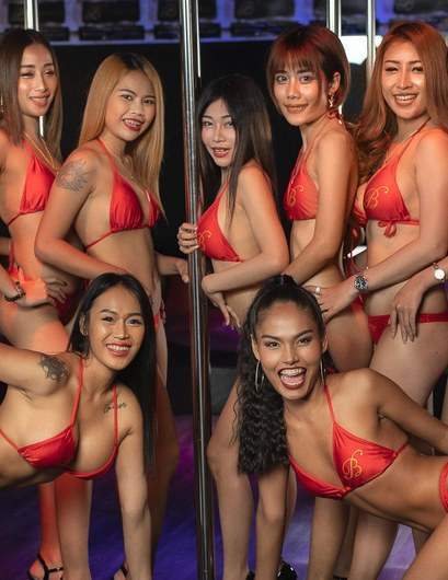 Beautiful Bangkok Bargirls Lineup Inside Butterflies Go Go Thailand