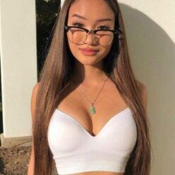Fit Filipina Bombshell Wearing Glasses Wicked Cleavage Small